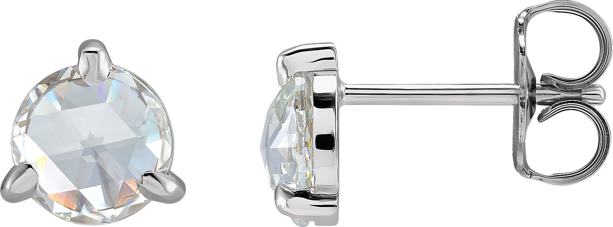 14K Rose 1 CTW Rose-Cut Natural Diamond Stud Earrings