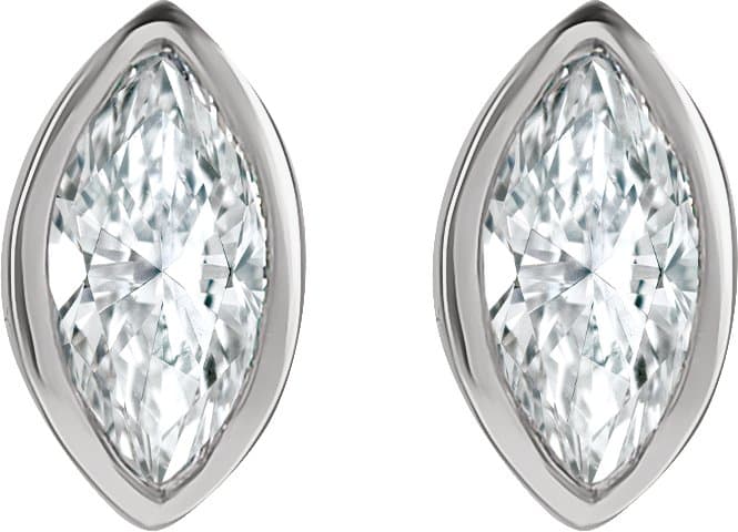 Marquise Bezel-Set Stud Earrings view 2