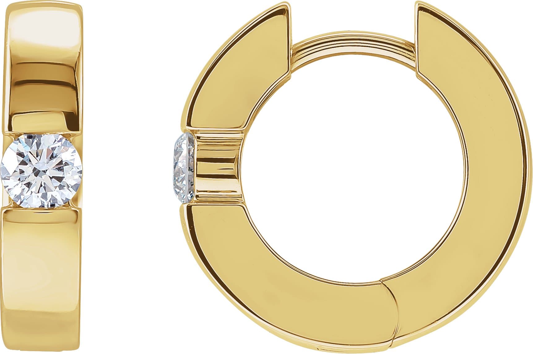 14K Rose 1/3 CTW Lab-Grown Diamond Hinged Huggie Earrings