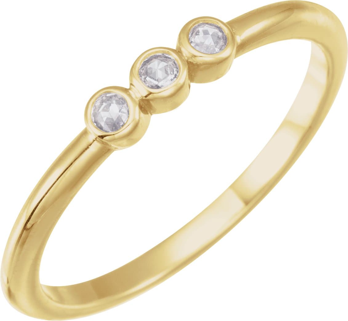14K Rose .09 CTW Rose-Cut Natural Diamond Stackable Ring