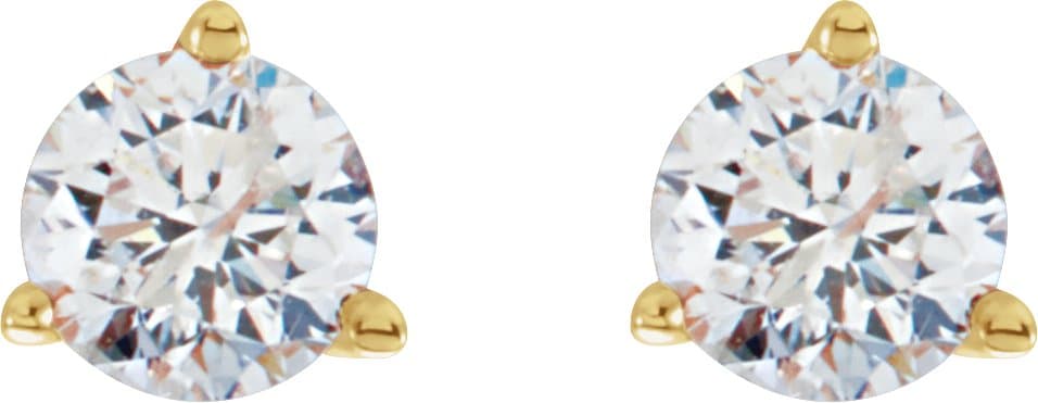 Round 3-Prong Cocktail-Style Stud Earrings view 2