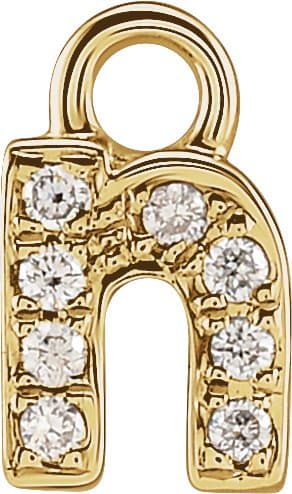 14K Rose Petite Pavé™ .01 CTW Natural Diamond Initial V Dangle
