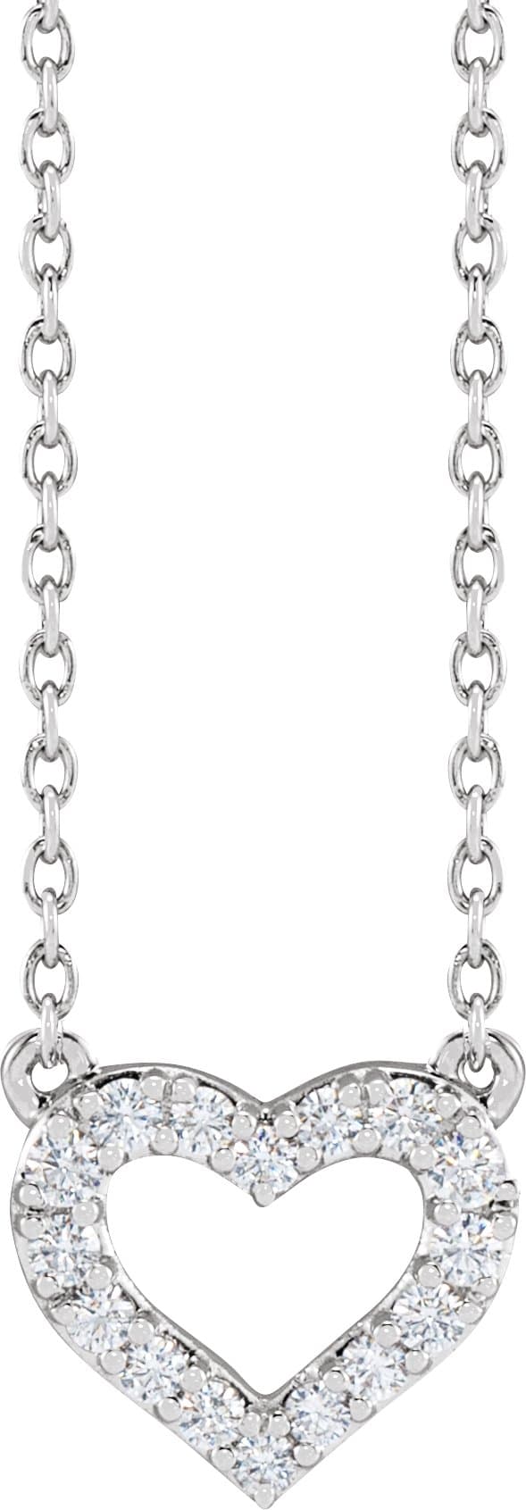 14K Rose 1/5 CTW Lab-Grown Diamond Heart 16-18 Necklace