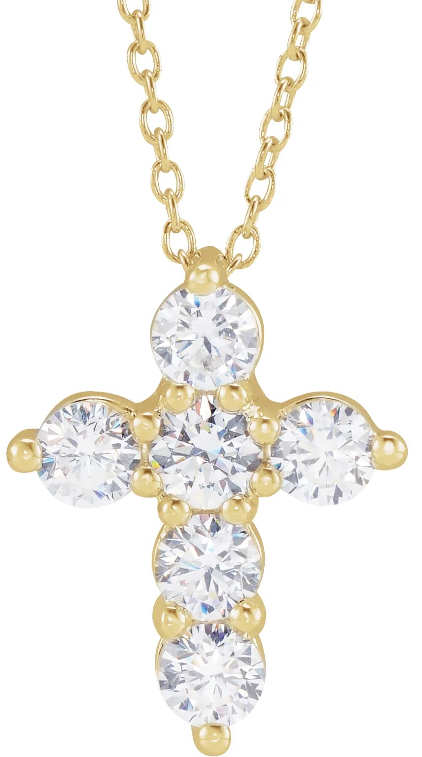 Lab-Grown Diamond Cross Necklace