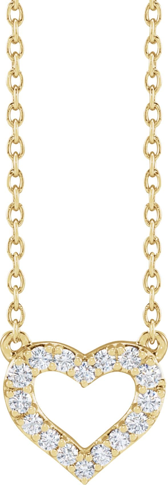 14K Rose 1/5 CTW Lab-Grown Diamond Heart 16-18 Necklace