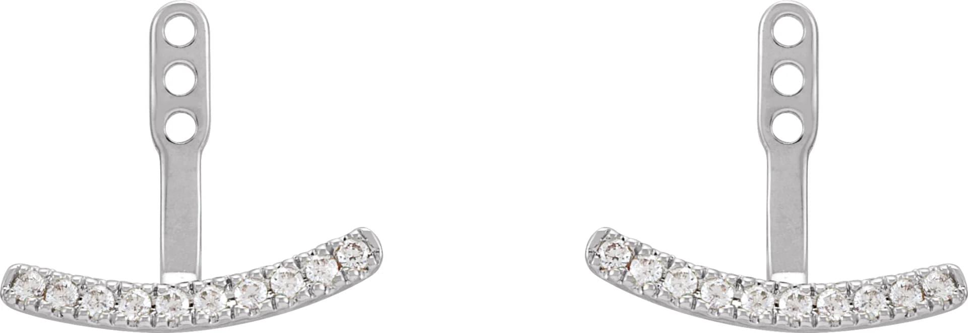 Lab-Grown Diamond Curved Bar Earring Jackets, view 3