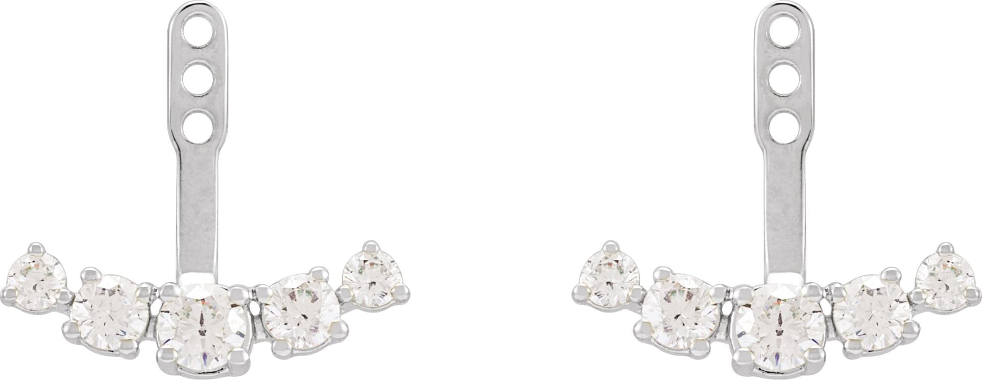 Lab-Grown Diamond Bar Earring Jackets view 2