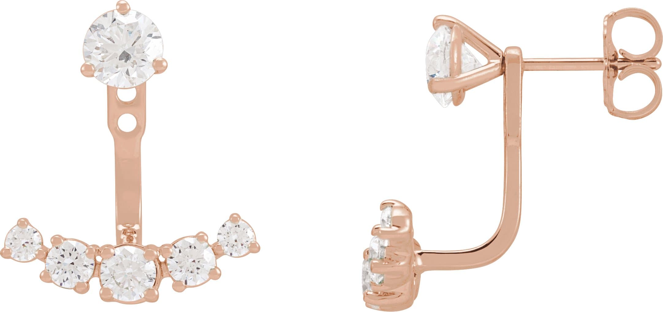 Lab-Grown Diamond Bar Earring Jackets view 3