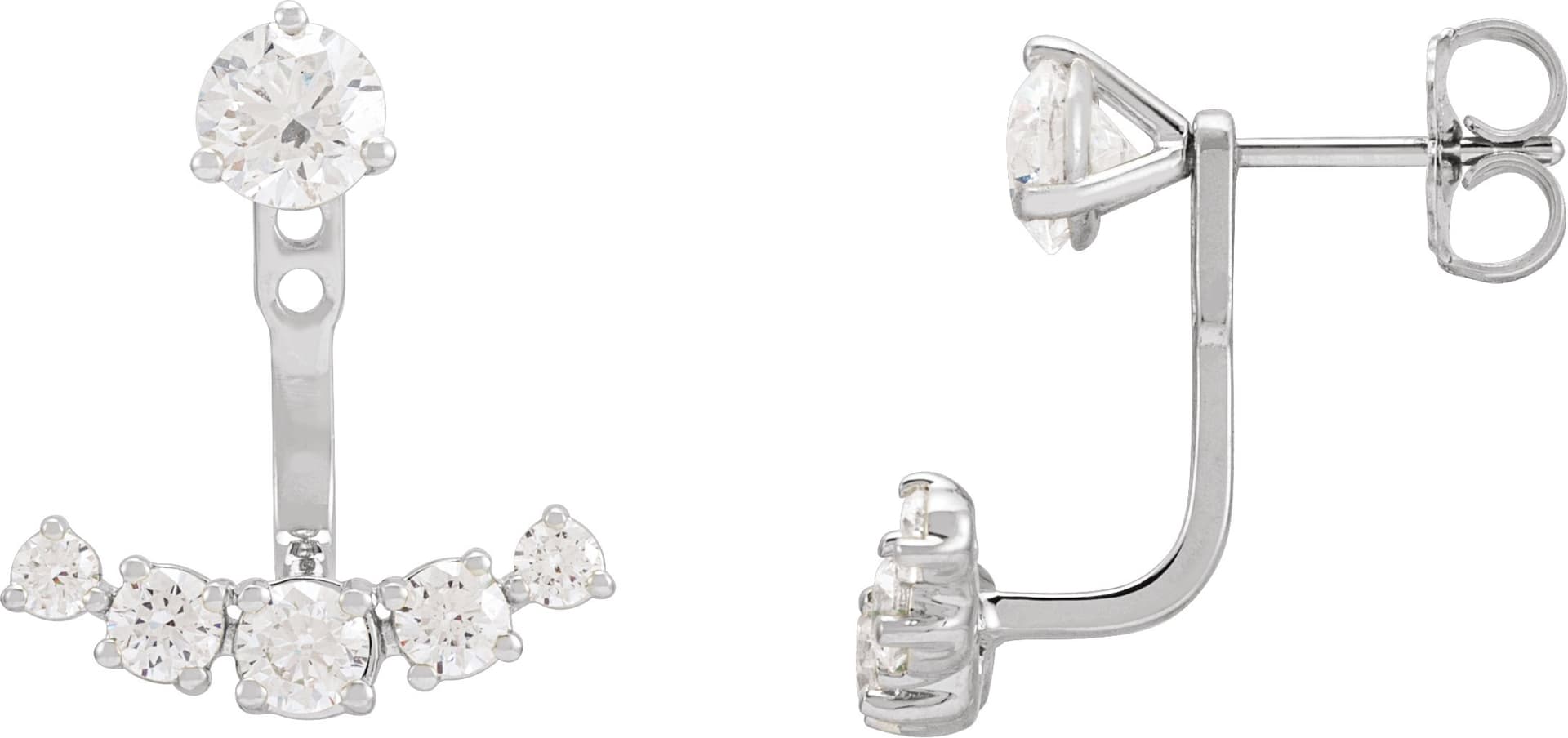 Lab-Grown Diamond Bar Earring Jackets view 3
