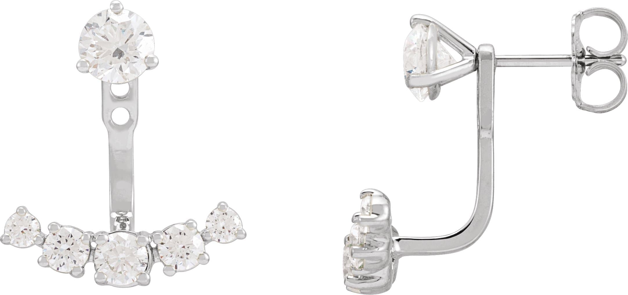 Lab-Grown Diamond Bar Earring Jackets view 3