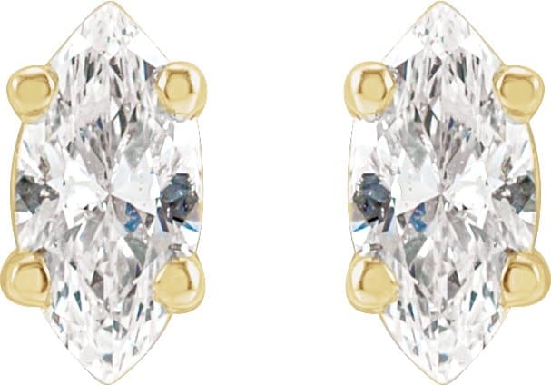 Marquise 4-Prong Lightweight Stud Earrings view 2