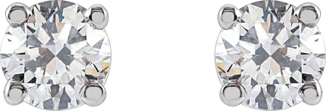Round 4-Prong Lightweight Stud Earrings view 2