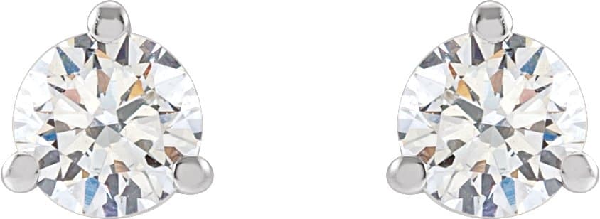 Round 3-Prong Cocktail-Style Stud Earrings view 2