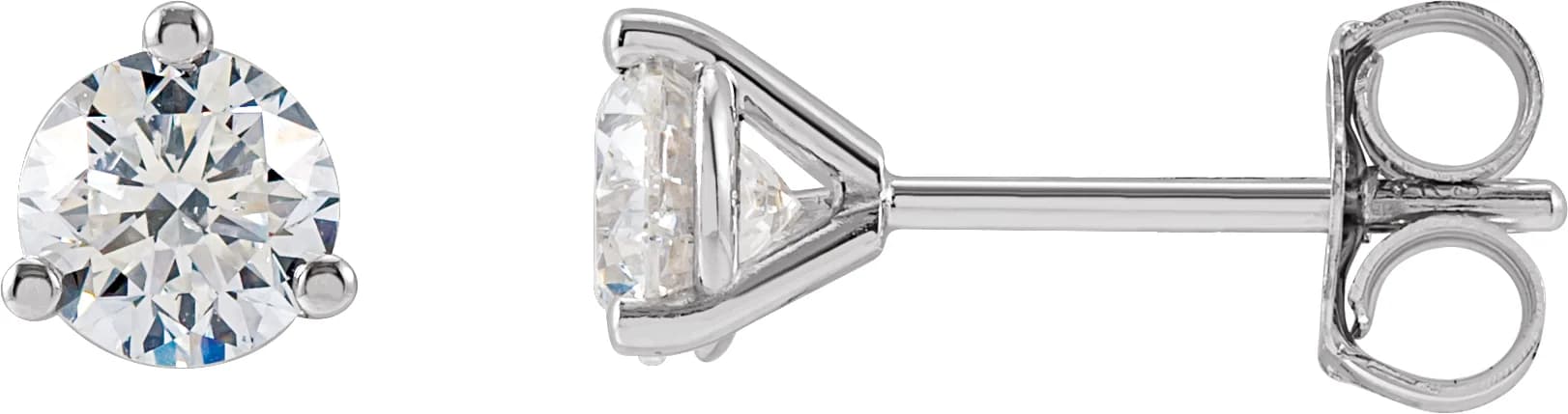 Round 3-Prong Cocktail-Style Stud Earrings
