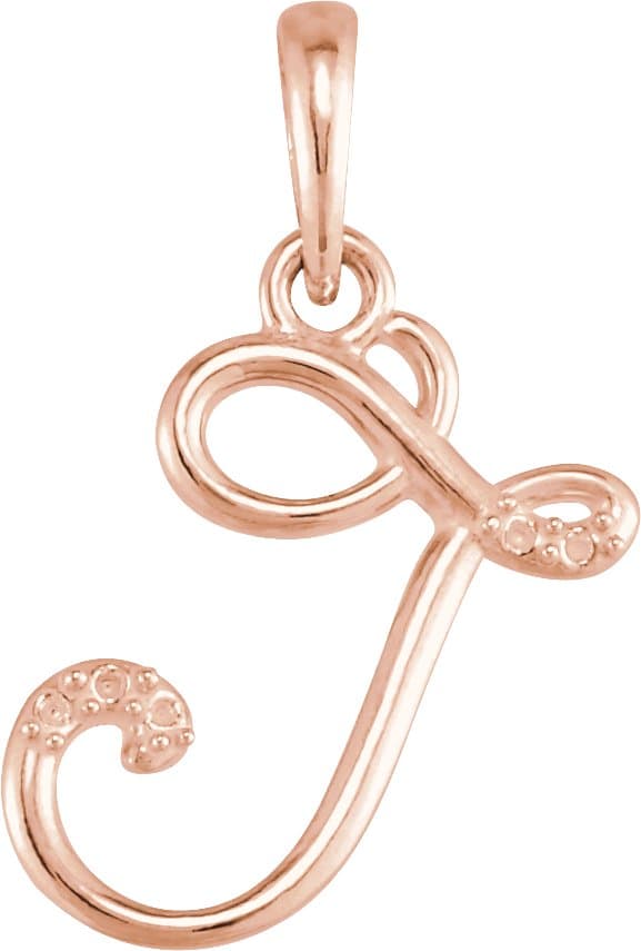 10K White Accented Initial R 18" Necklace Mounting