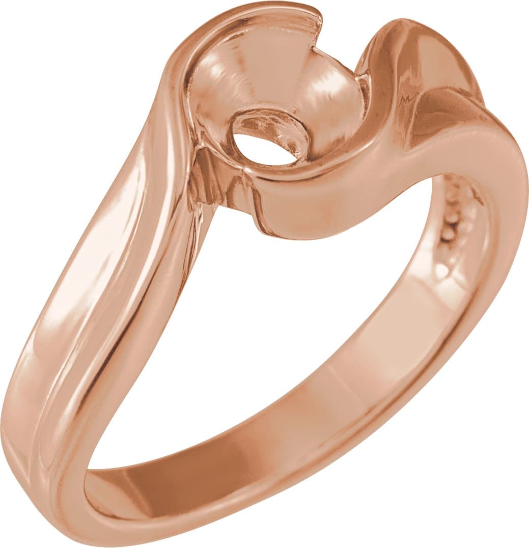 10K Rose Gold 5.2 mm Solitaire Engagement Ring Mounting