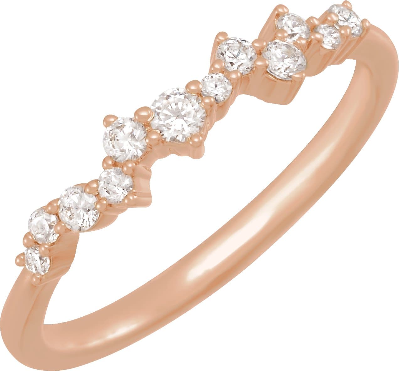 14K Yellow Gold 1/4 CTW Lab-Grown Diamond Scattered Stackable Ring