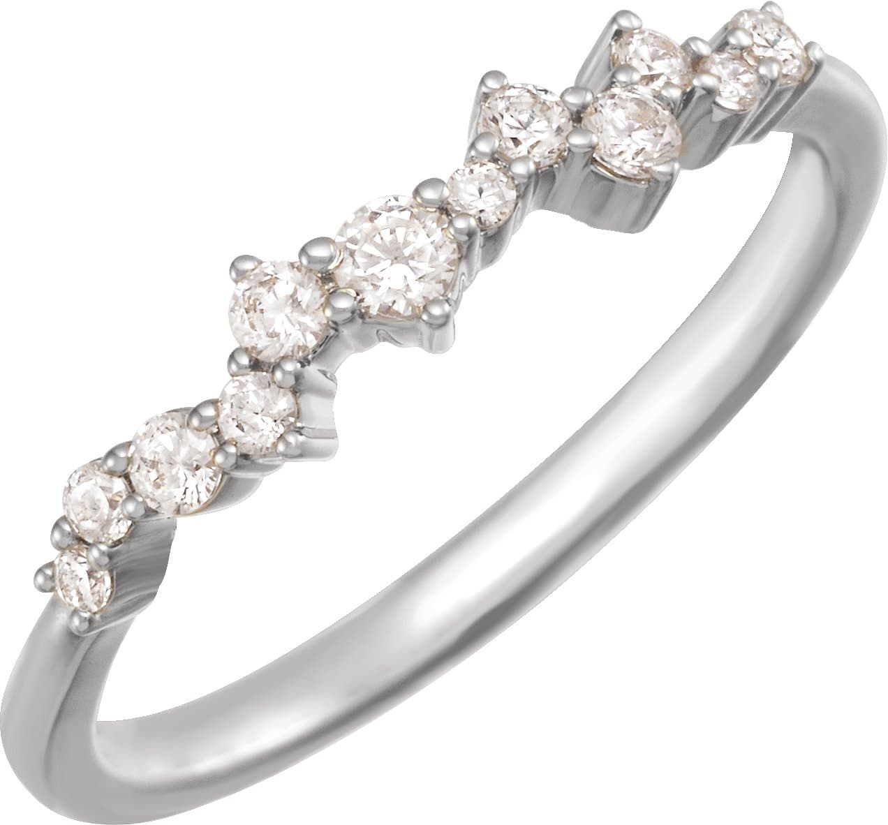 14K Yellow Gold 1/4 CTW Lab-Grown Diamond Scattered Stackable Ring