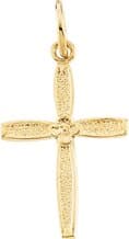 14K Yellow 14x10 mm Youth Cross Pendant