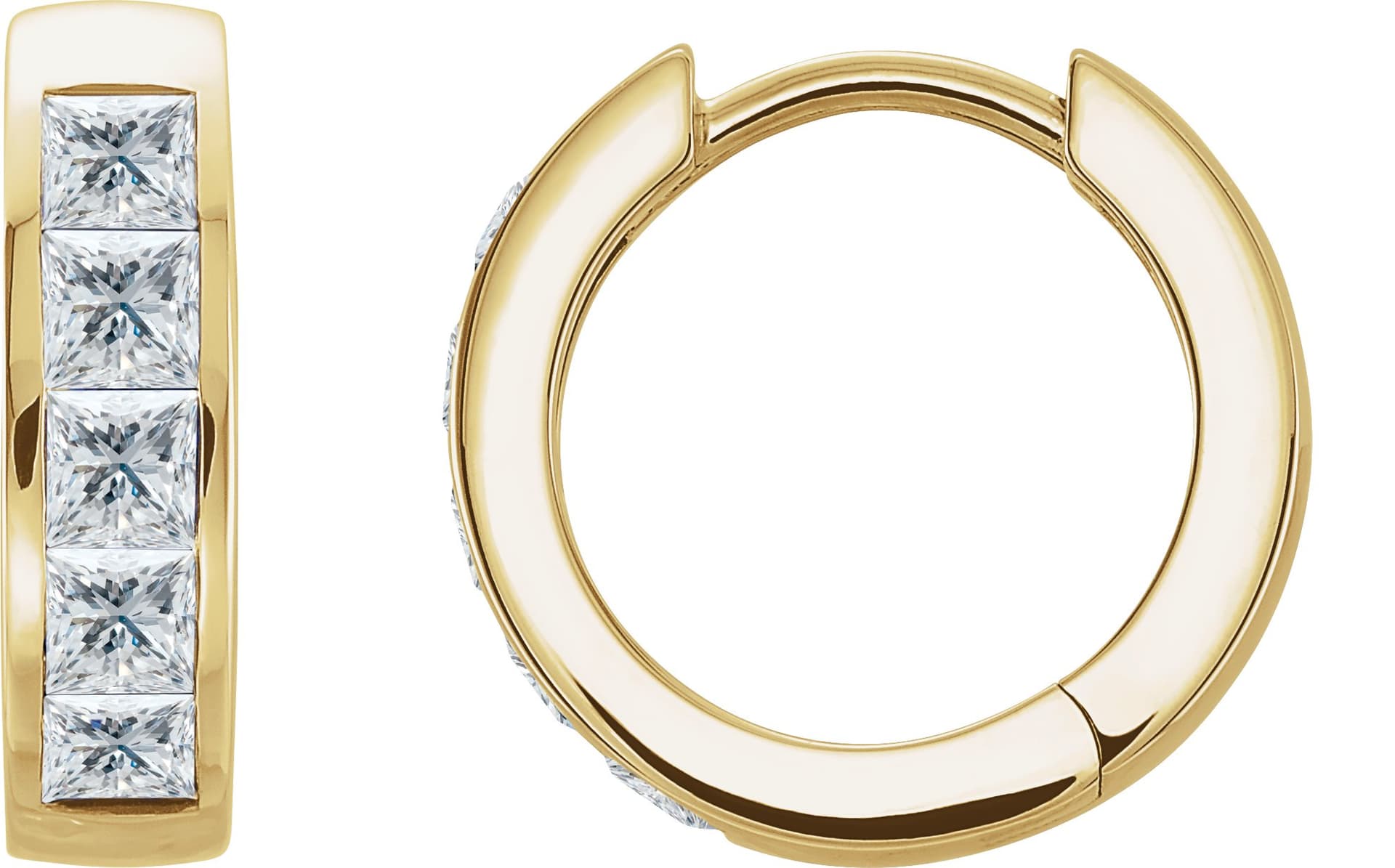 14K Rose Lab-Grown Blue Sapphire Hoop Earrings