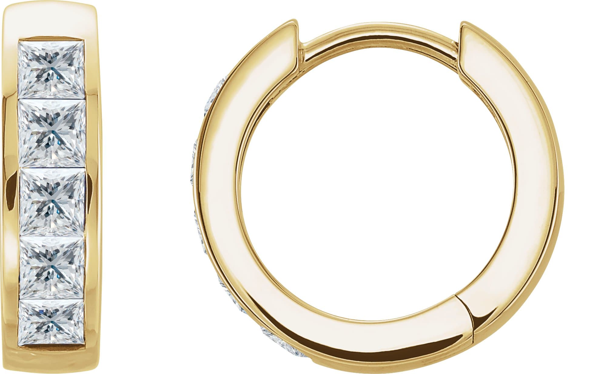 14K Rose Lab-Grown Blue Sapphire Hoop Earrings