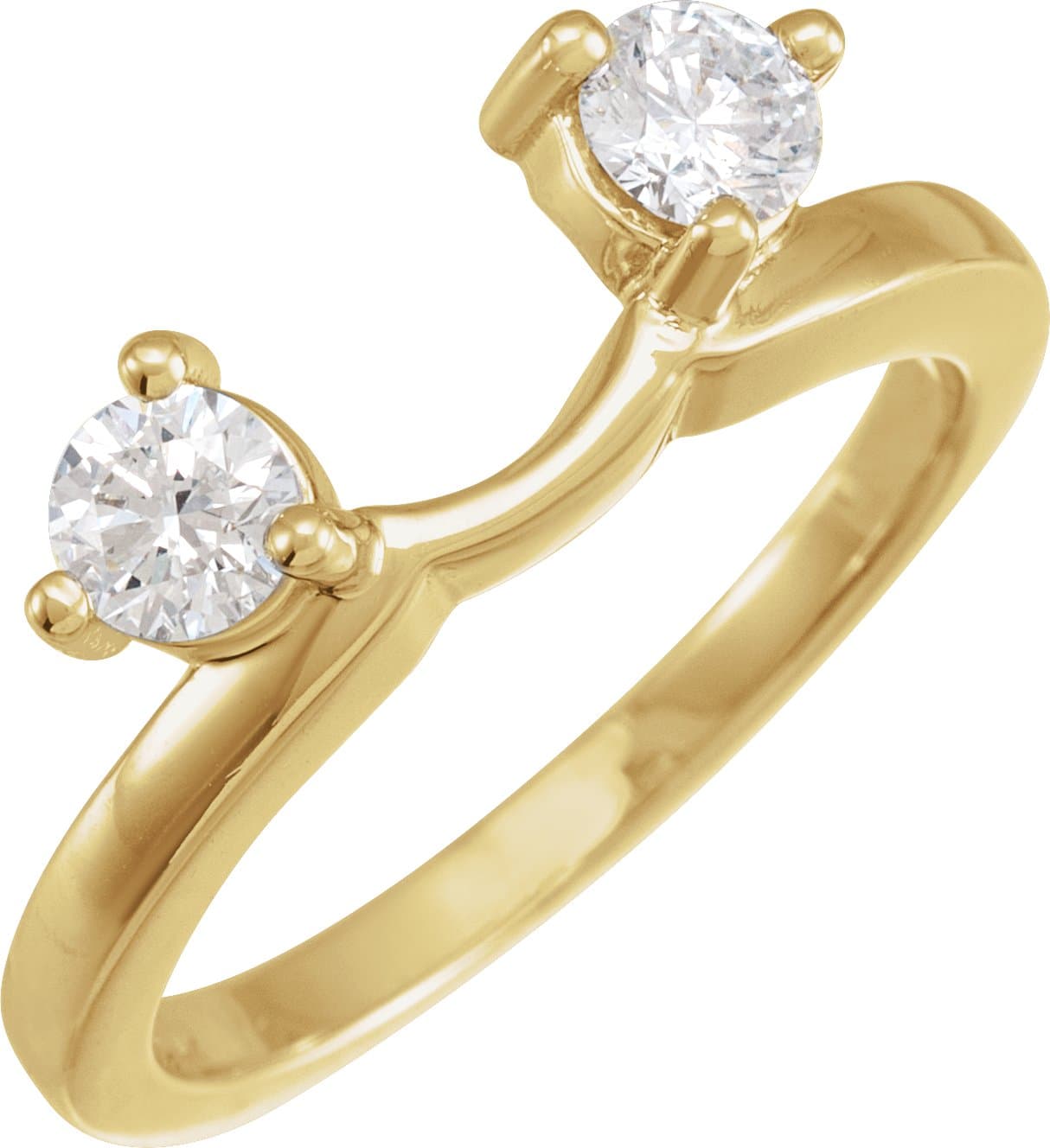 14K White 1/2 CTW Lab Grown Diamond Wrap-Style Ring Enhancer