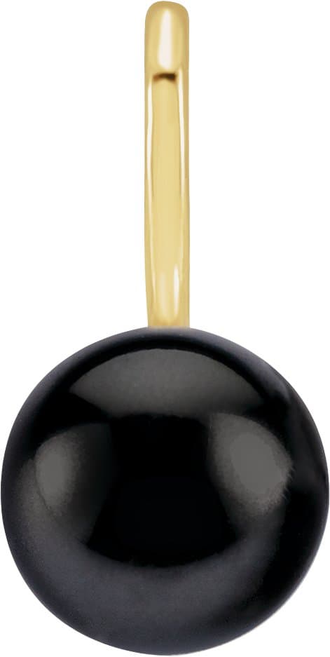 14K Yellow Gold Cultured Black Akoya Pearl Charm/Pendant