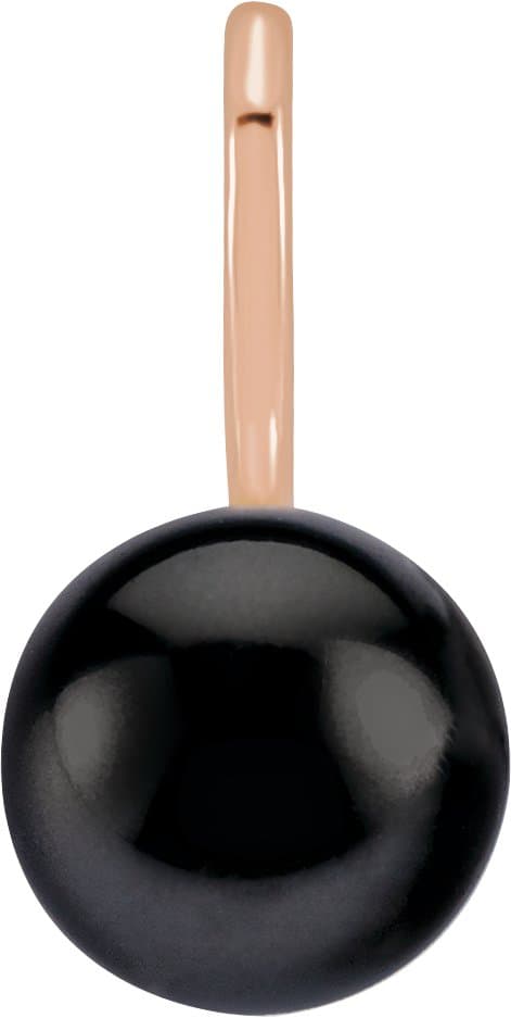 14K Yellow Gold Cultured Black Akoya Pearl Charm/Pendant