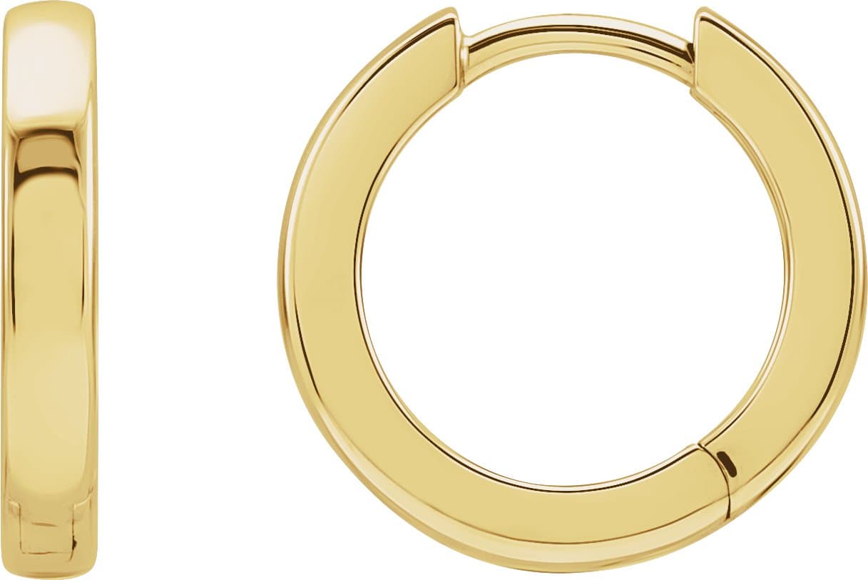 14K Rose Hinged 12 mm Hoop Earrings
