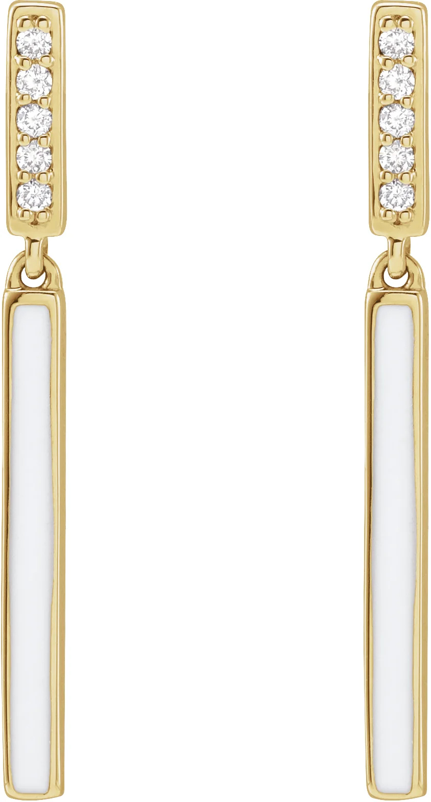 Enamel Bar Earrings, view 3