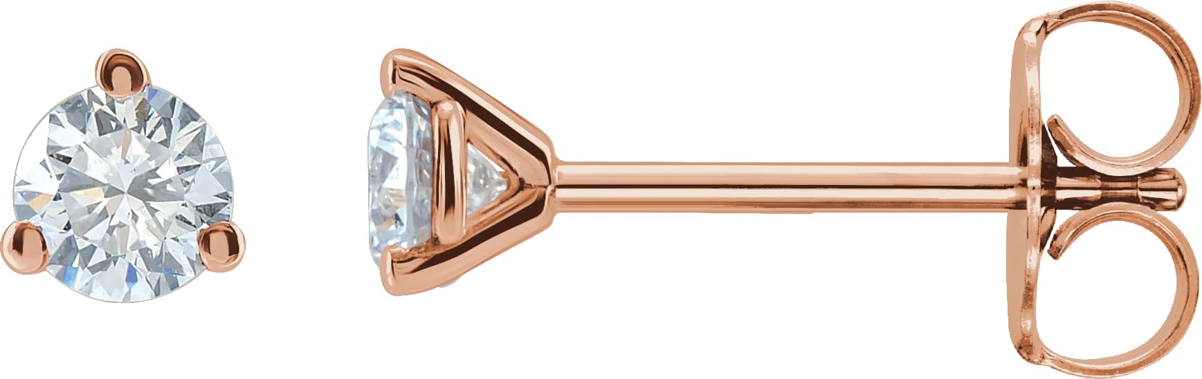 Round 3-Prong Cocktail-Style Stud Earrings