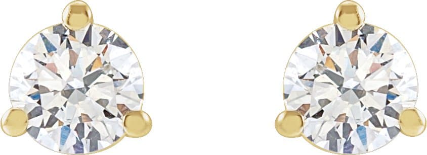 Round 3-Prong Cocktail-Style Stud Earrings view 2