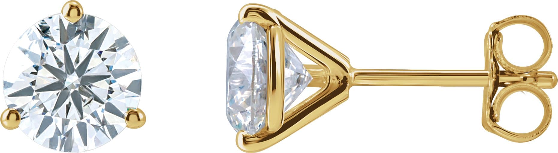 14K Yellow 1 5/8 CTW Lab-Grown Diamond Stud Earrings