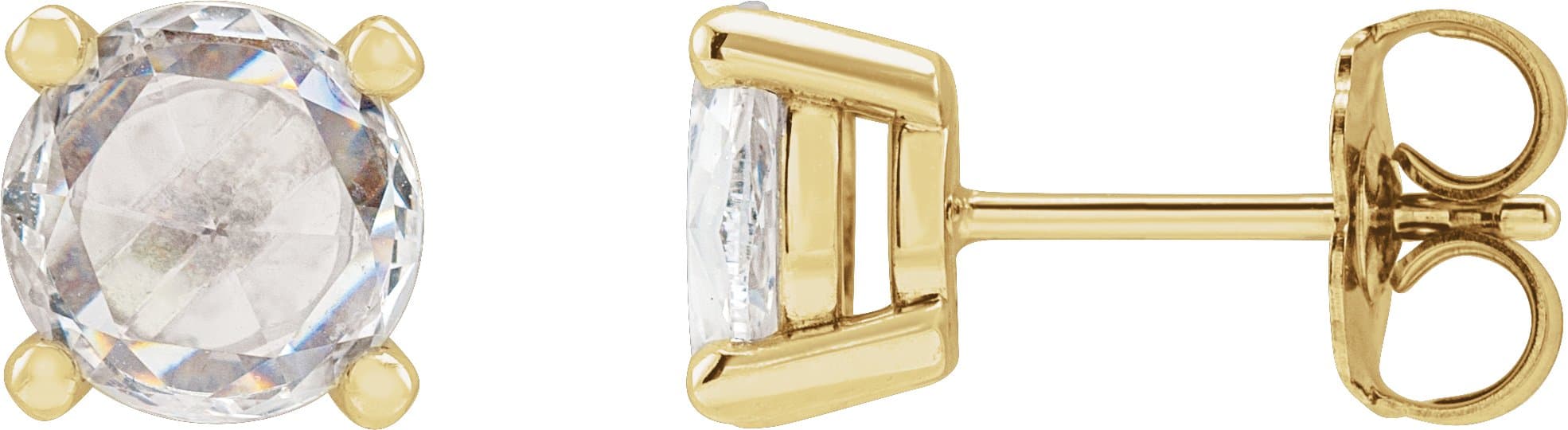 14K Rose 1/5 CTW Rose-Cut Natural Diamond Stud Earrings