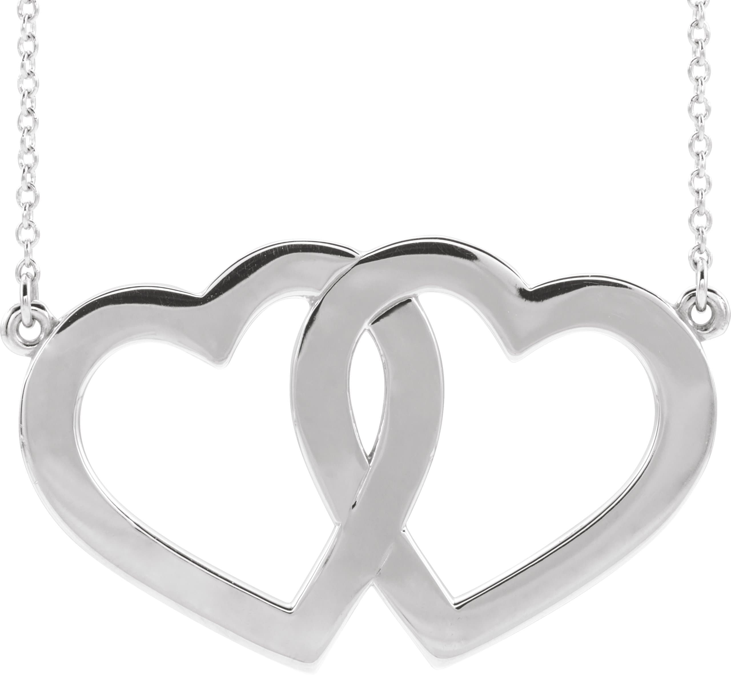 14K Rose Engravable Famly Heart 18 Necklace