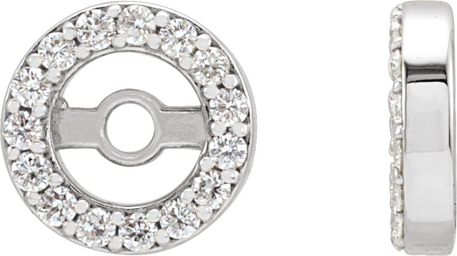 14K Rose .08 CTW Natural Diamond Earring Jackets with 4.6 mm ID