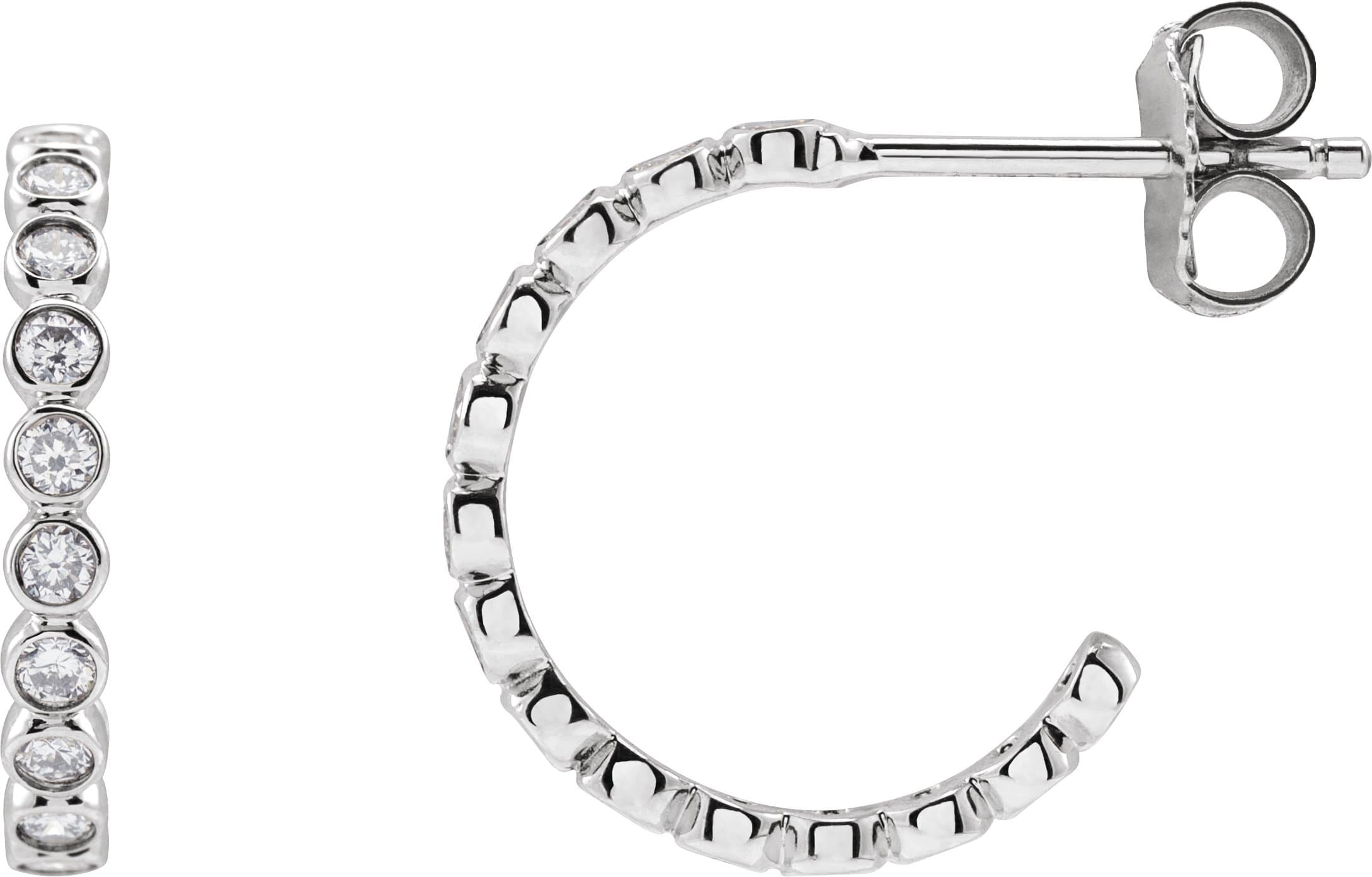 14K Rose 1/3 CTW Lab-Grown Diamond 11.1 mm Hoop Earrings