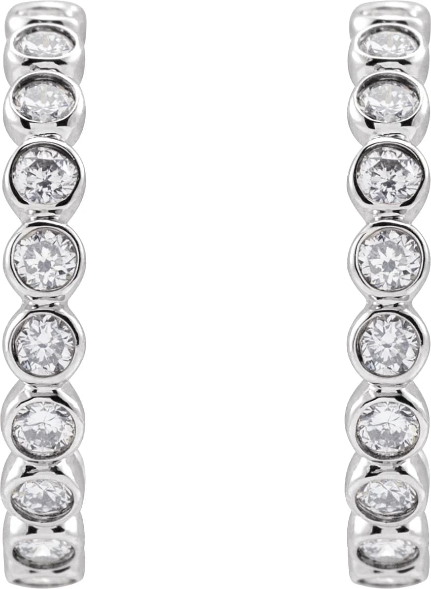 Bezel-Set Hoop Earrings — view 3