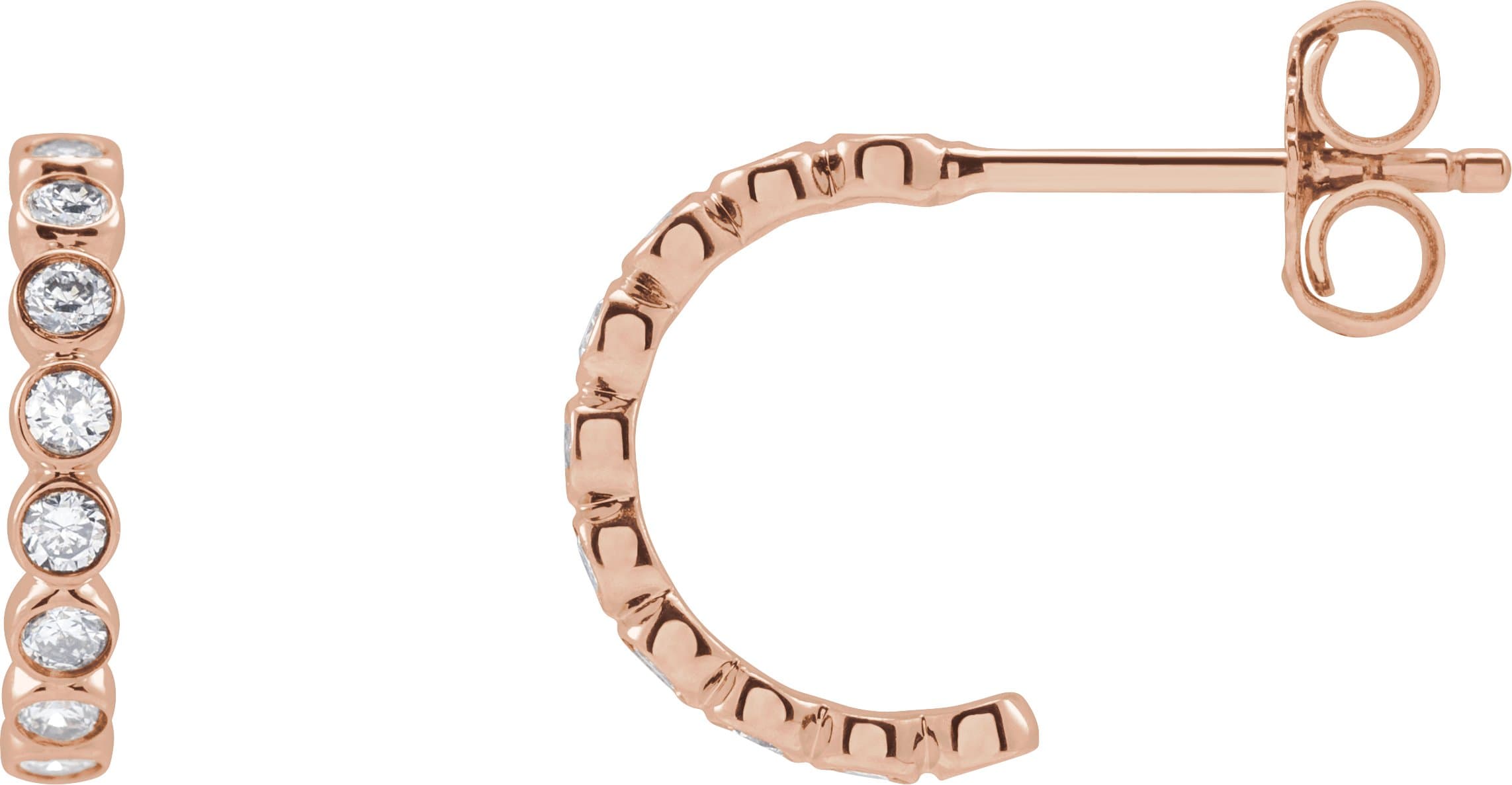 14K Rose 1/3 CTW Lab-Grown Diamond 11.1 mm Hoop Earrings