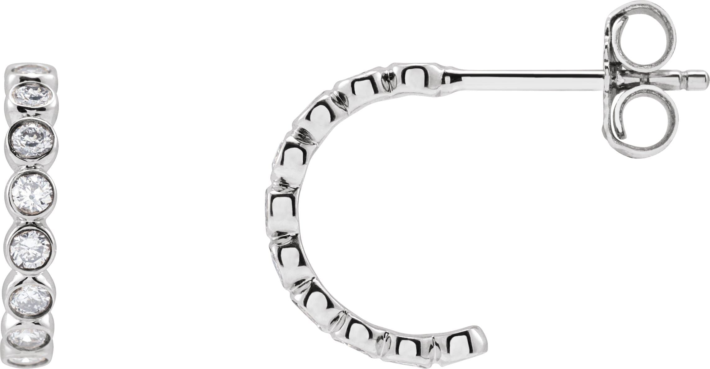 14K Rose 1/3 CTW Lab-Grown Diamond 11.1 mm Hoop Earrings
