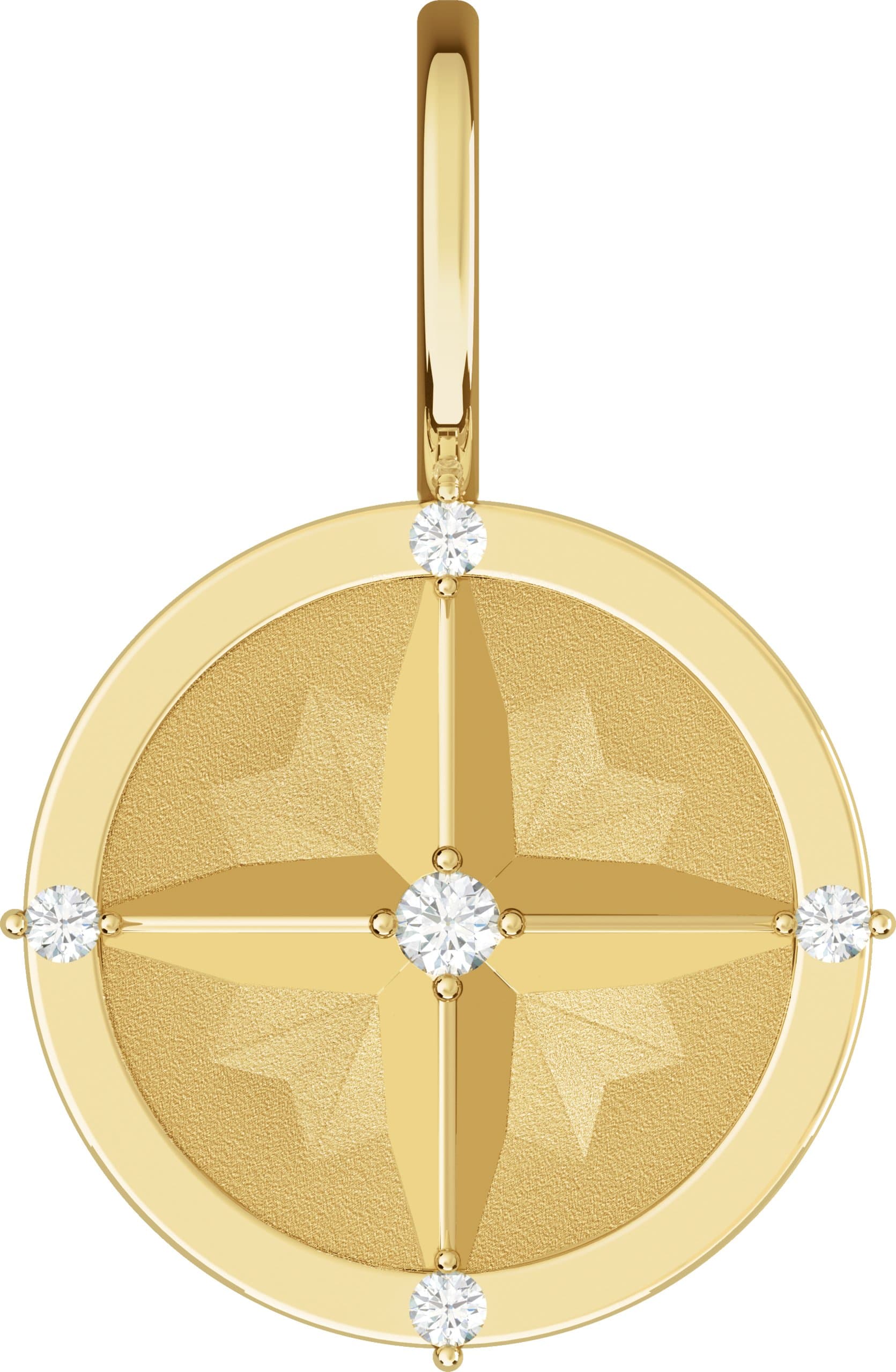 Platinum .03 CTW Natural Diamond Compass Charm/Pendant