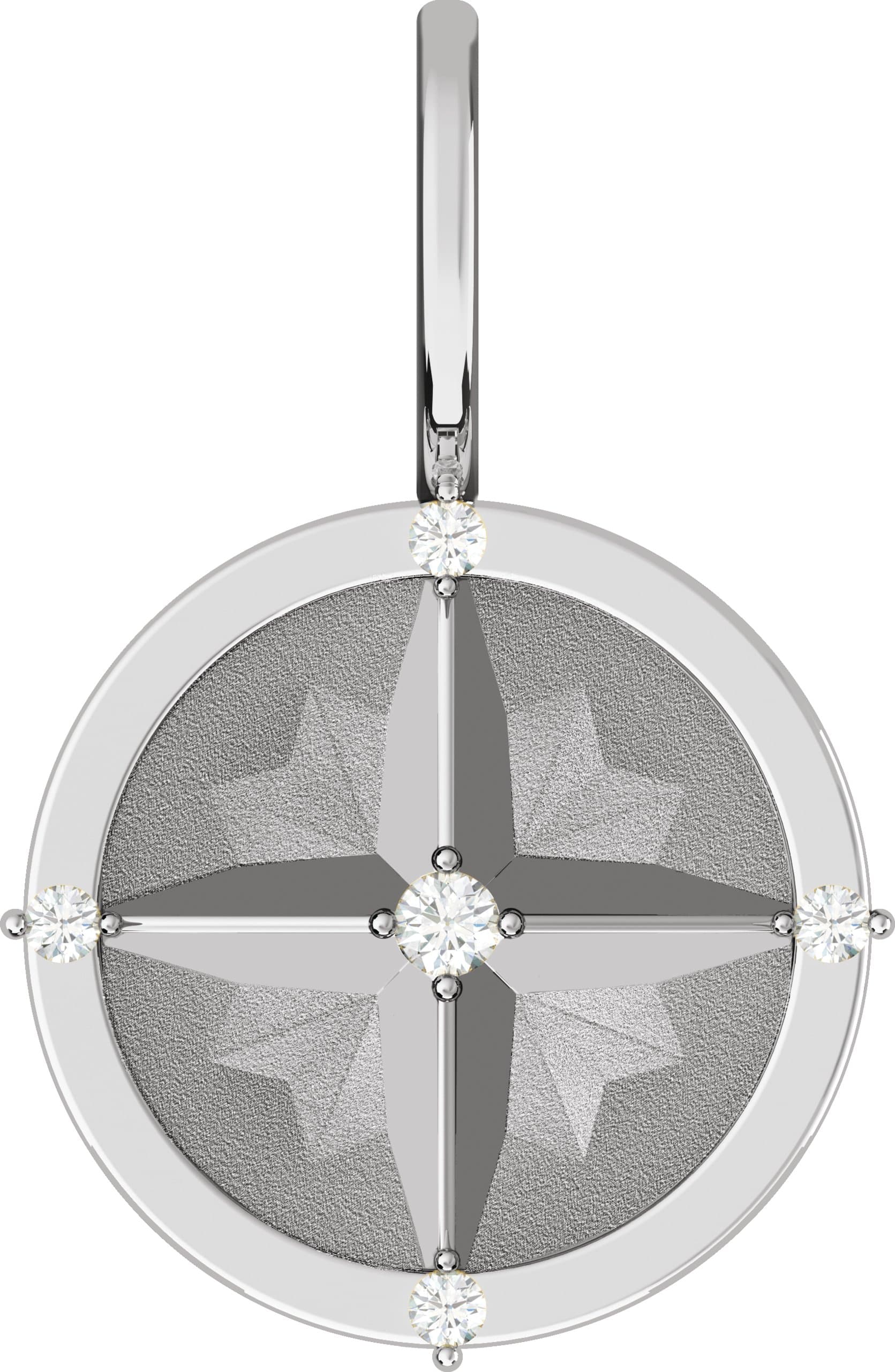 Platinum .03 CTW Natural Diamond Compass Charm/Pendant