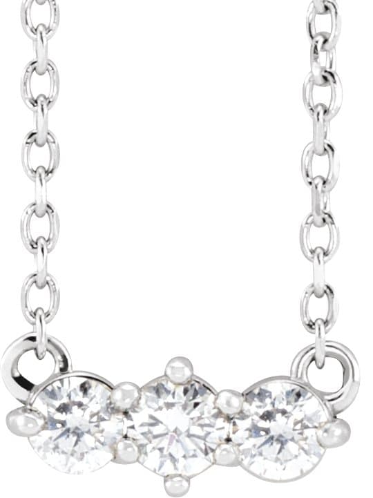 Three-Stone Bar Necklace or Center view 1