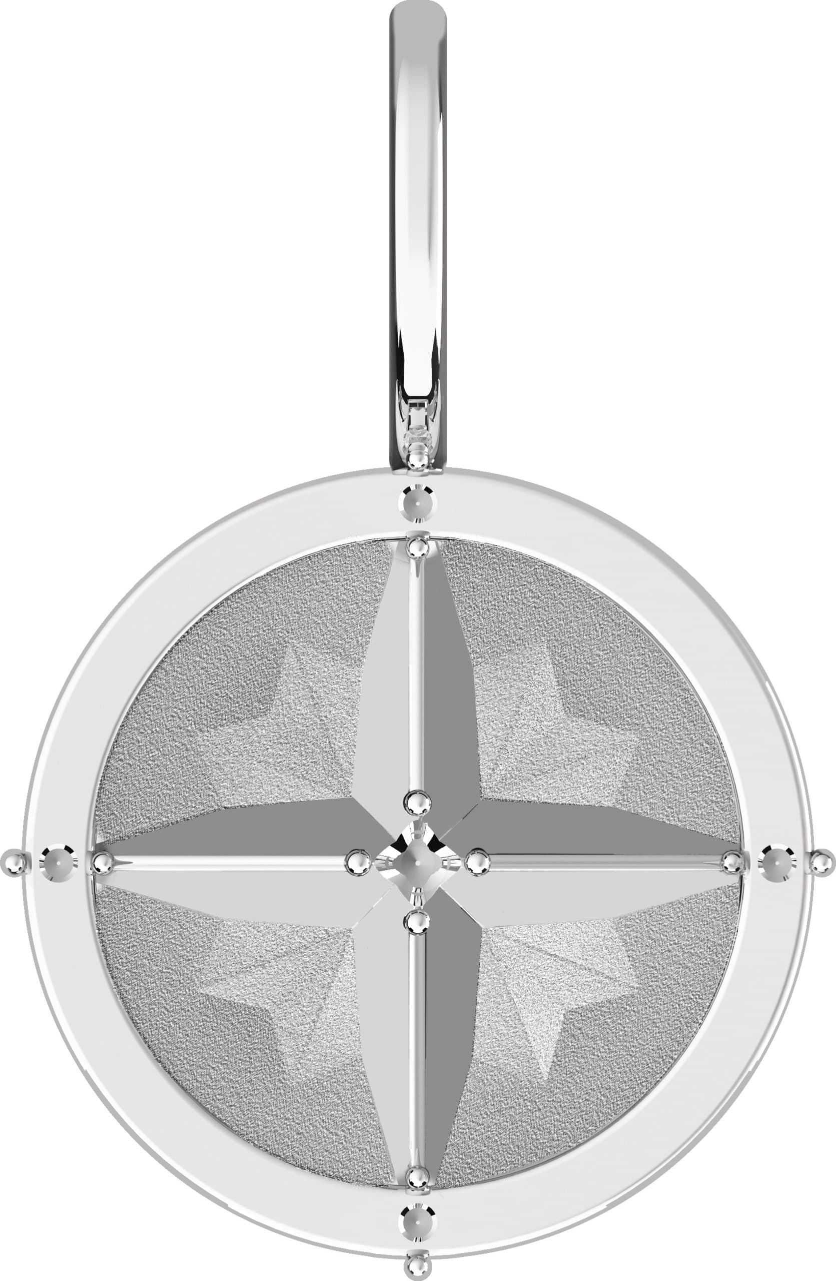 Platinum .03 CTW Natural Diamond Compass Charm/Pendant