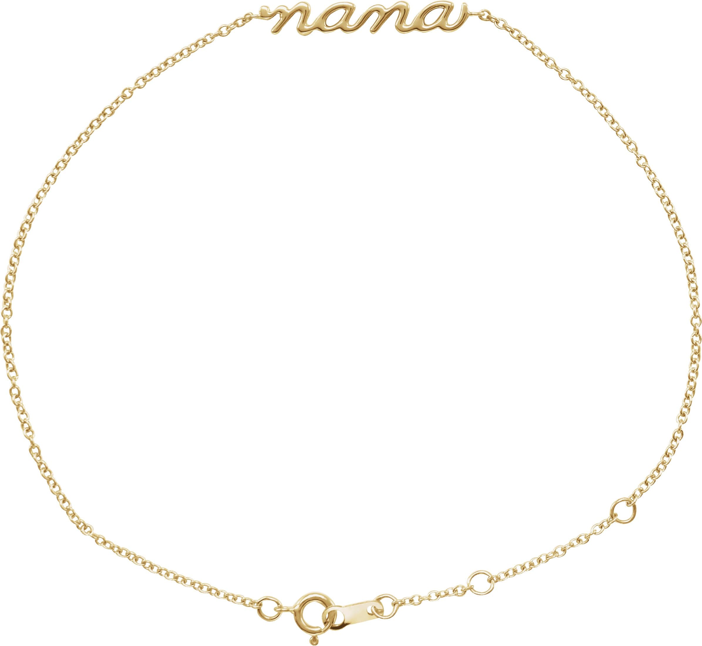 14K Rose Lowercase Script Nana Bracelet