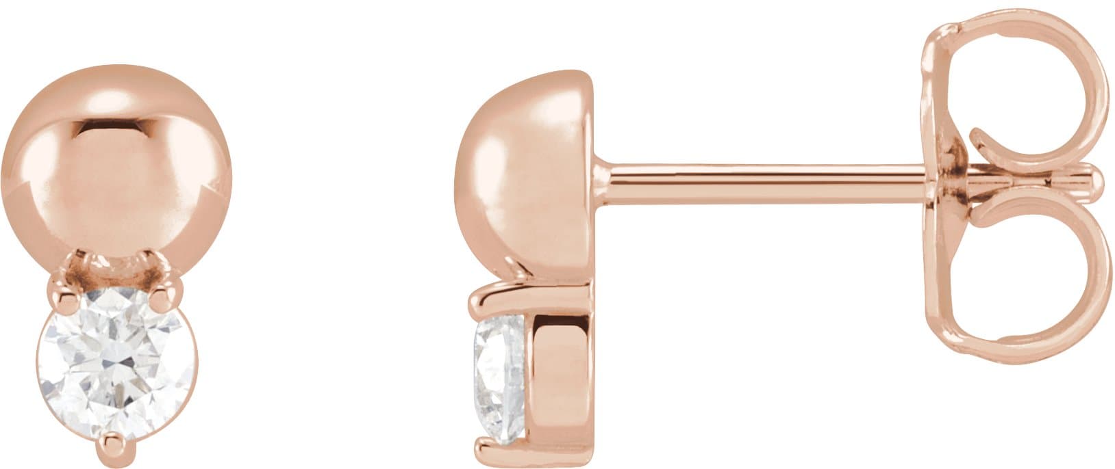 Platinum 1/5 CTW Natural Diamond Bead Earrings