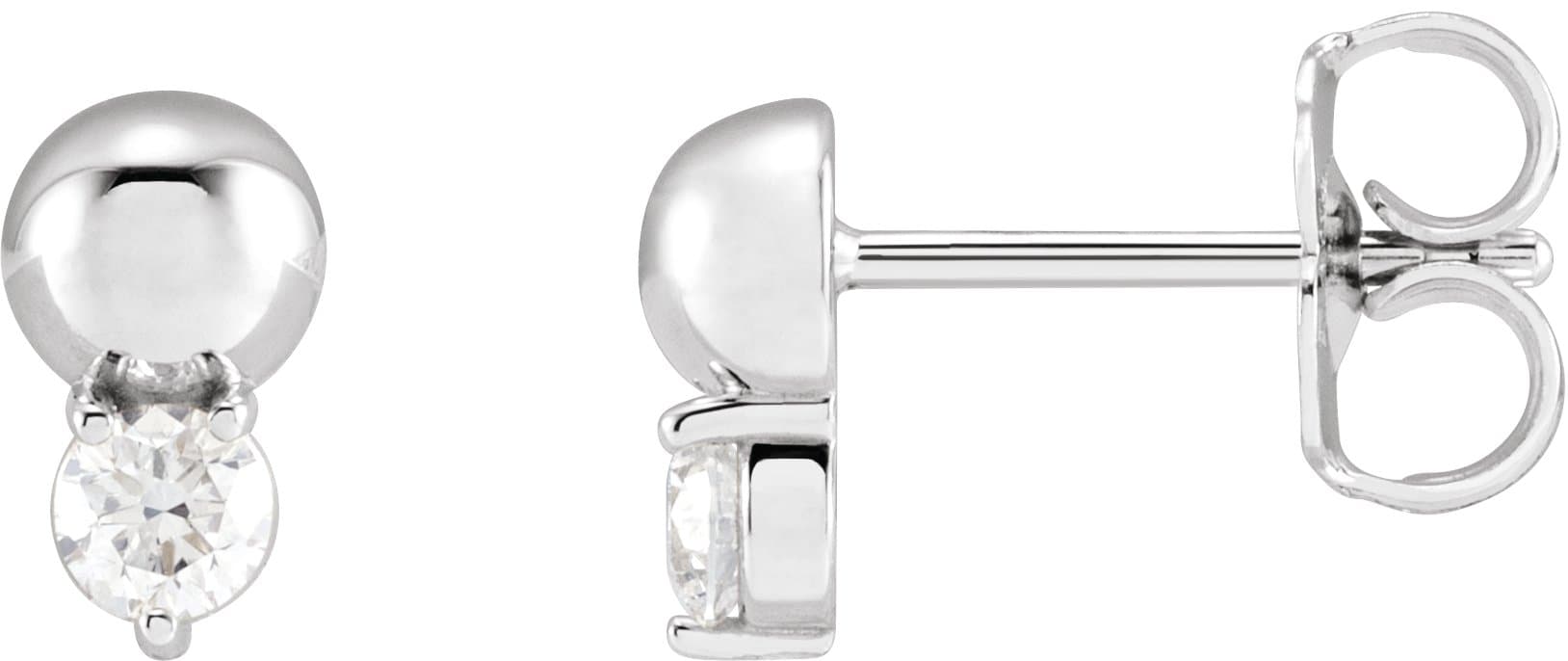 Platinum 1/5 CTW Natural Diamond Bead Earrings