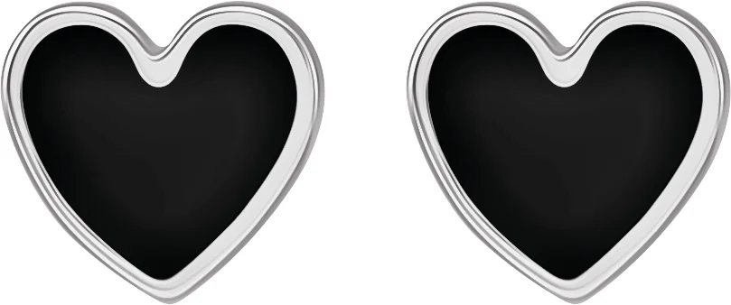 Enamel Heart Earrings, view 3