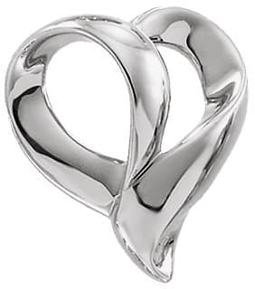 14K White Heart Pendant