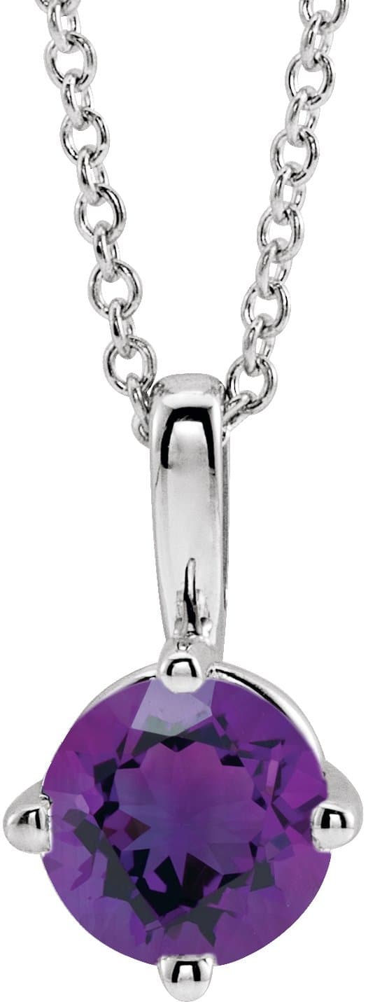 14K Rose 3/4 CT Natural Diamond Solitaire 16-18 Necklace